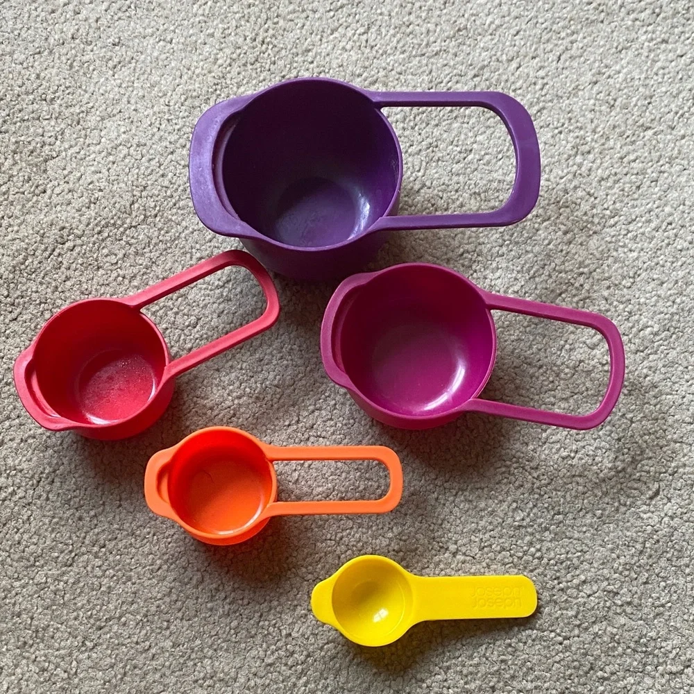 Colorful Nested Measuring Cups & Spoons Set — Purple/Red/Orange/Yellow